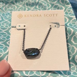 NWT Kendra Scott Elisa Necklace Nordstrom Exclusive Colorful Abalone & Gunmetal!